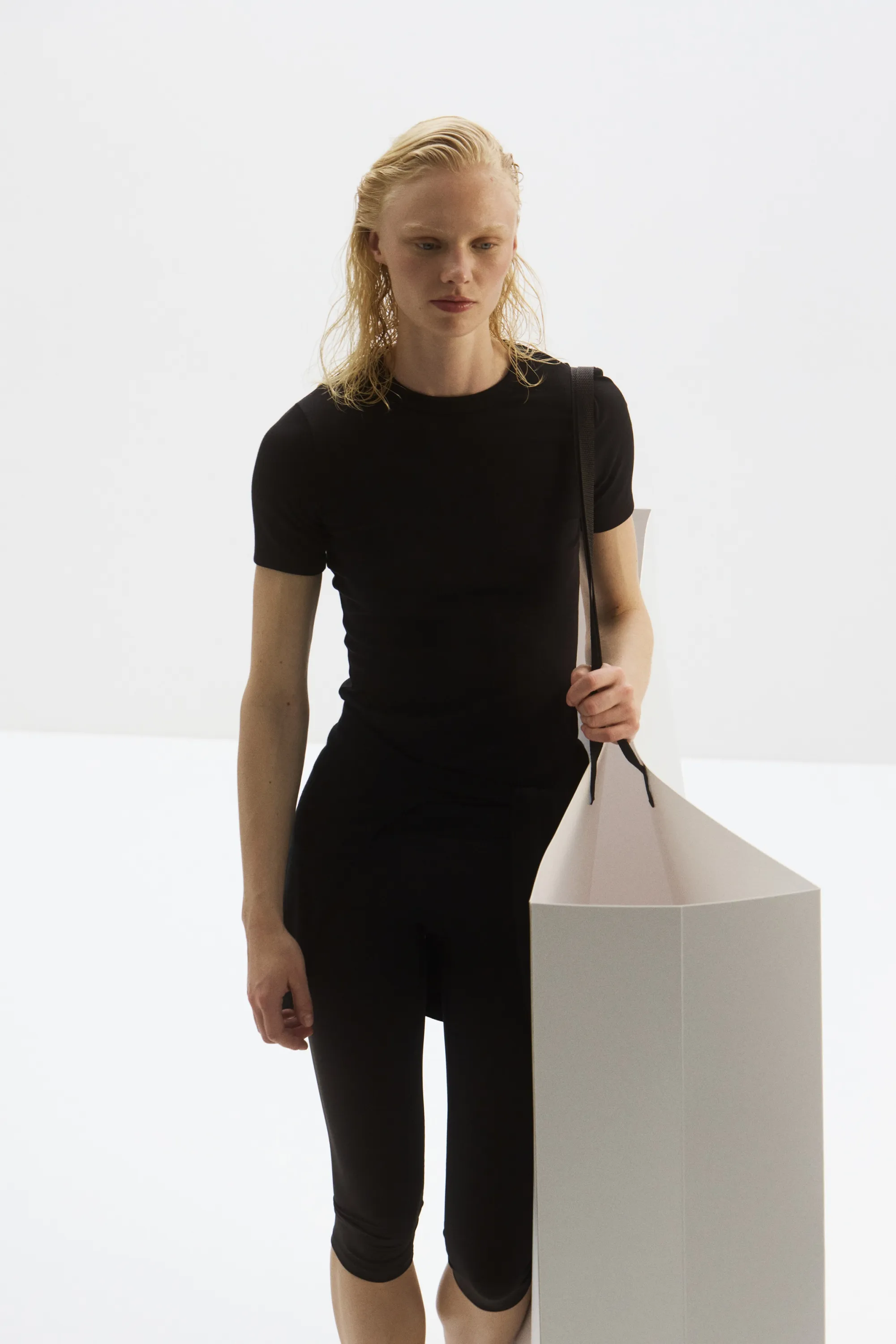 T-shirt côtelé Cooling Slim Fit - Noir