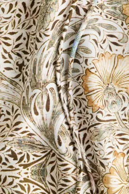 Blouse avec détail à nouer - Beige clair/motif — photo 3