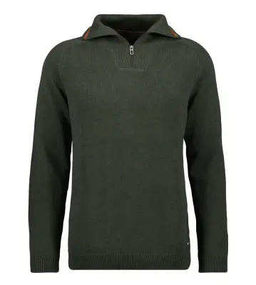 RAGMAN PULL COTON COL ZIP Kaki — photo 2
