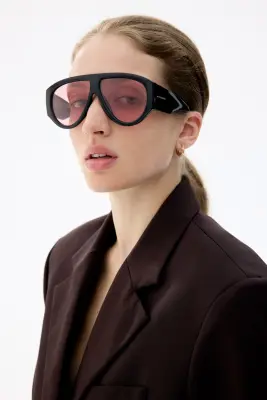 Lunettes de soleil polarisées - Noir/rose pêche — photo 1