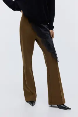 Pantalon en interlock - Marron — photo 1