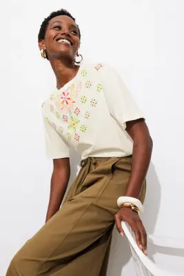 T-shirt brodé Femme — photo 2