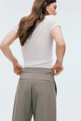 Pantalon chic avec cordon de serrage - Taupe — photo 3