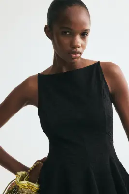 Top péplum texturé - Noir — photo 2