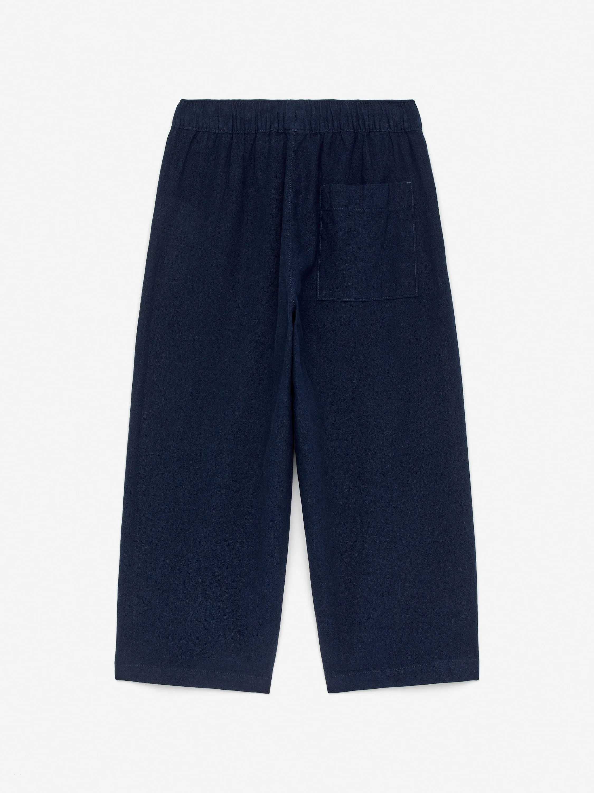 Pantalon en lin et coton - Bleu foncé