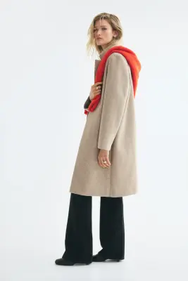 Manteau à fermeture droite - Taupe clair — photo 4