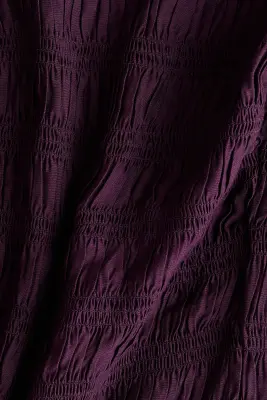 Blouse épaules nues smockée - Violet prune — photo 3