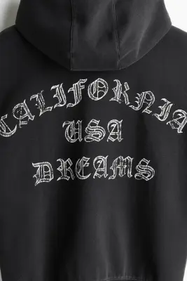 Veste imprimée Loose Fit avec capuche et zip - Noir/California — photo 5