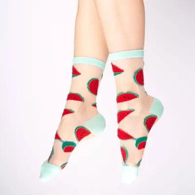 Chaussettes transparentes Pastèque Coucou Suzette — photo 2