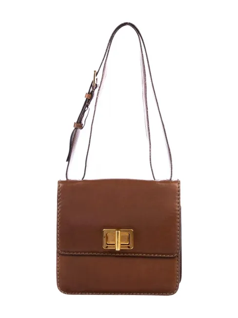 Sac à bandoulière LOUISE en cuir marron Prix boutique 1450€