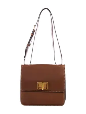 Sac à bandoulière LOUISE en cuir marron Prix boutique 1450€ — photo 1