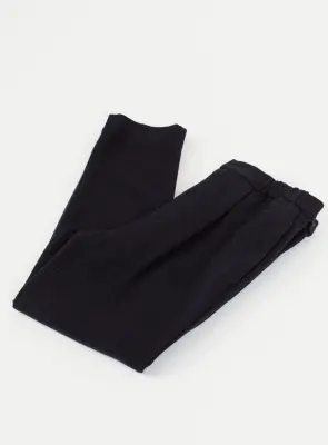 Pleated Pants in Navy Blue Carded Wool — photo 2