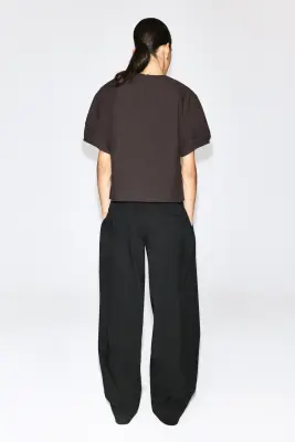 BLOUSE À PLIS NERVURÉS EN COTON - BRUN — photo 5