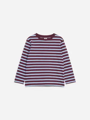 T-shirt à manches longues, lot de 2 - Bleu/Bordeaux — photo 1