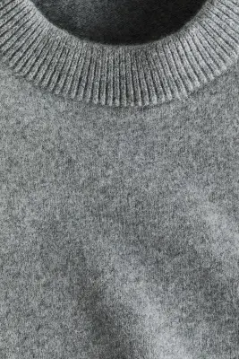 Pull en laine mélangée avec épaulettes - Gris clair chiné — photo 4