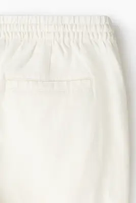 Short Relaxed Fit en lin mélangé - Blanc — photo 5