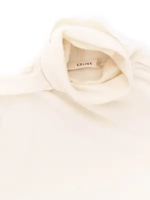 Pull col roulé en maille fine de laine blanc crème Prix boutique 1000€ Taille M — photo 2