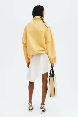 Veste oversize en nylon - Jaune — photo 4