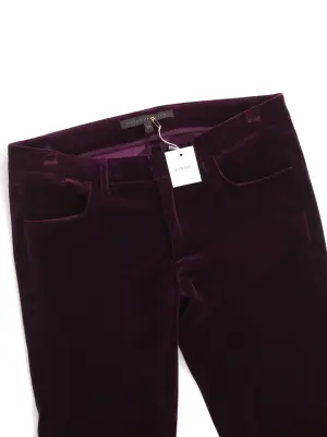 Pantalon droit slim fit en velours bordeaux prune Prix boutique 618€ Taille XS — photo 4