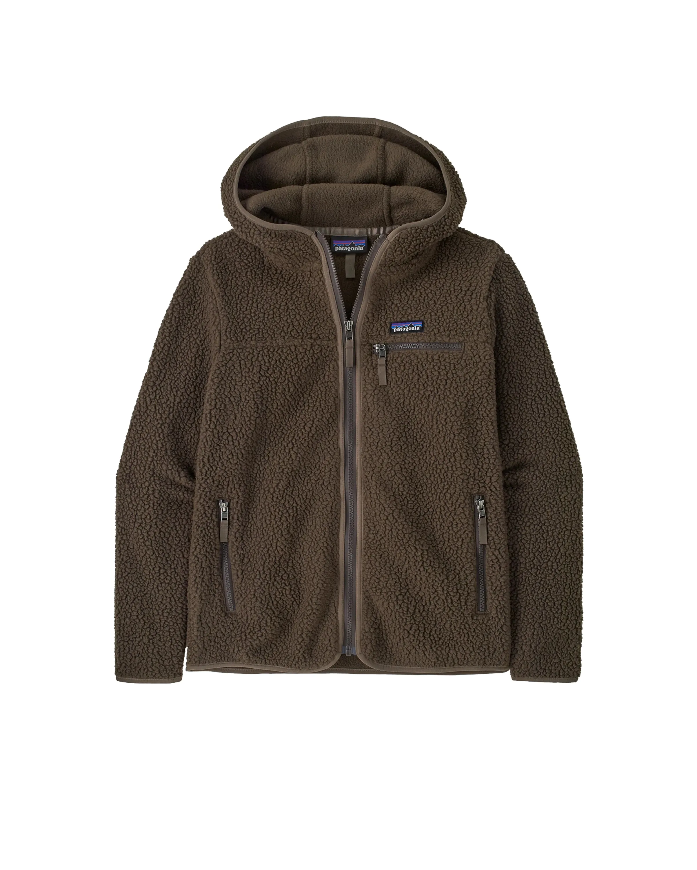 Hoodie Retro Pile Otter Brown Femme