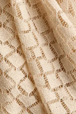Top façon crochet avec col écharpe - Beige clair — photo 4