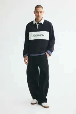Polo de rugby Regular Fit en coton - Bleu marine/East Isles Club — photo 1