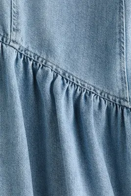 Robe en denim avec jupe évasée - Bleu denim clair — photo 4