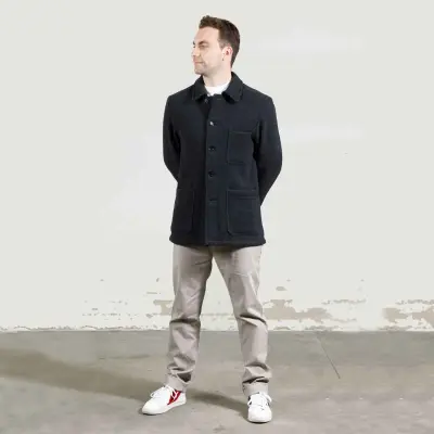 Veste en drap double-face laine 5F/4 - Drap navy — photo 4