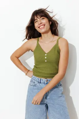 Crop top en maille Femme — photo 3