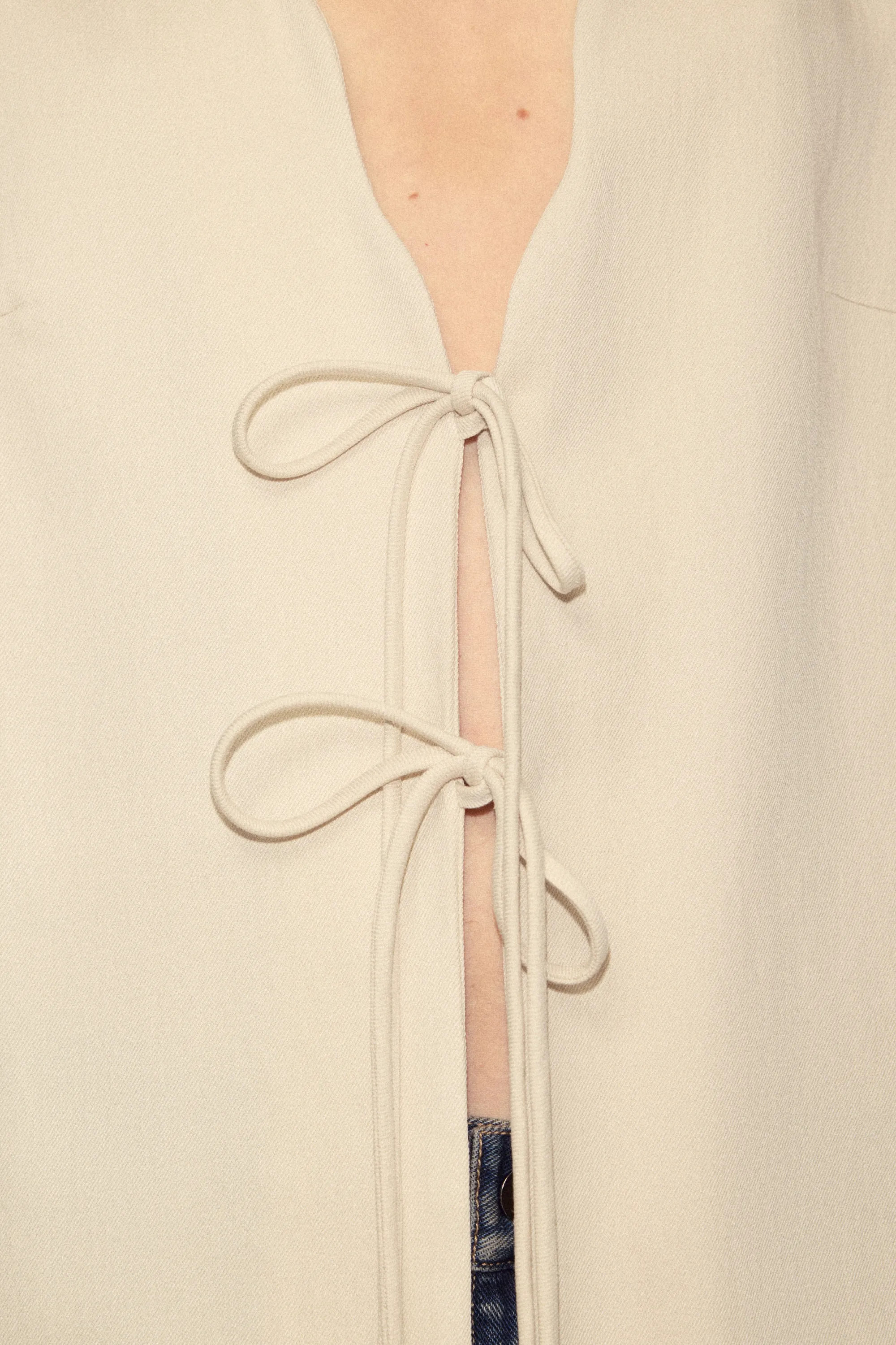 Veste à nouer en lin mélangé - Beige clair