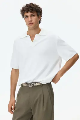 Polo Relaxed Fit - Crème — photo 2