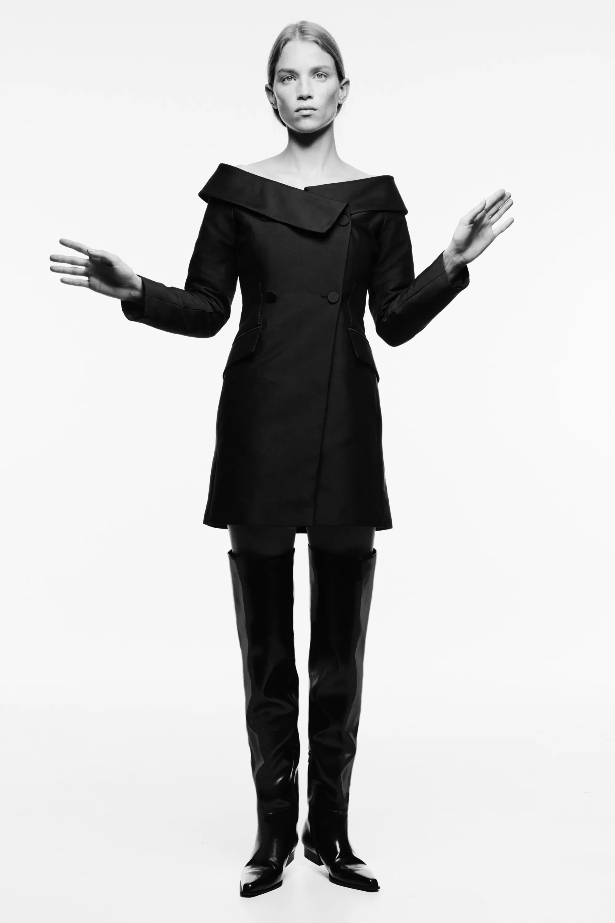 Robe blazer à fermeture croisée - Noir
