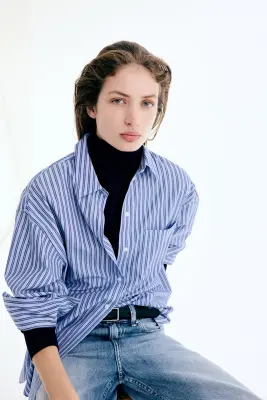 Wide High Jeans - Bleu denim clair — photo 4