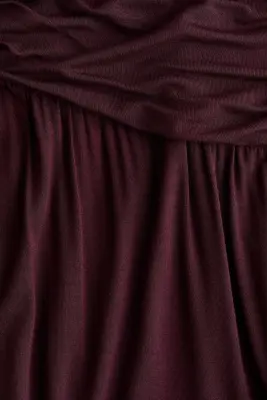 Pantalon en viscose avec jambes ballon - Violet prune foncé — photo 4