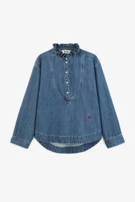 Blouse Madeline bleu chambray foncé — photo 4