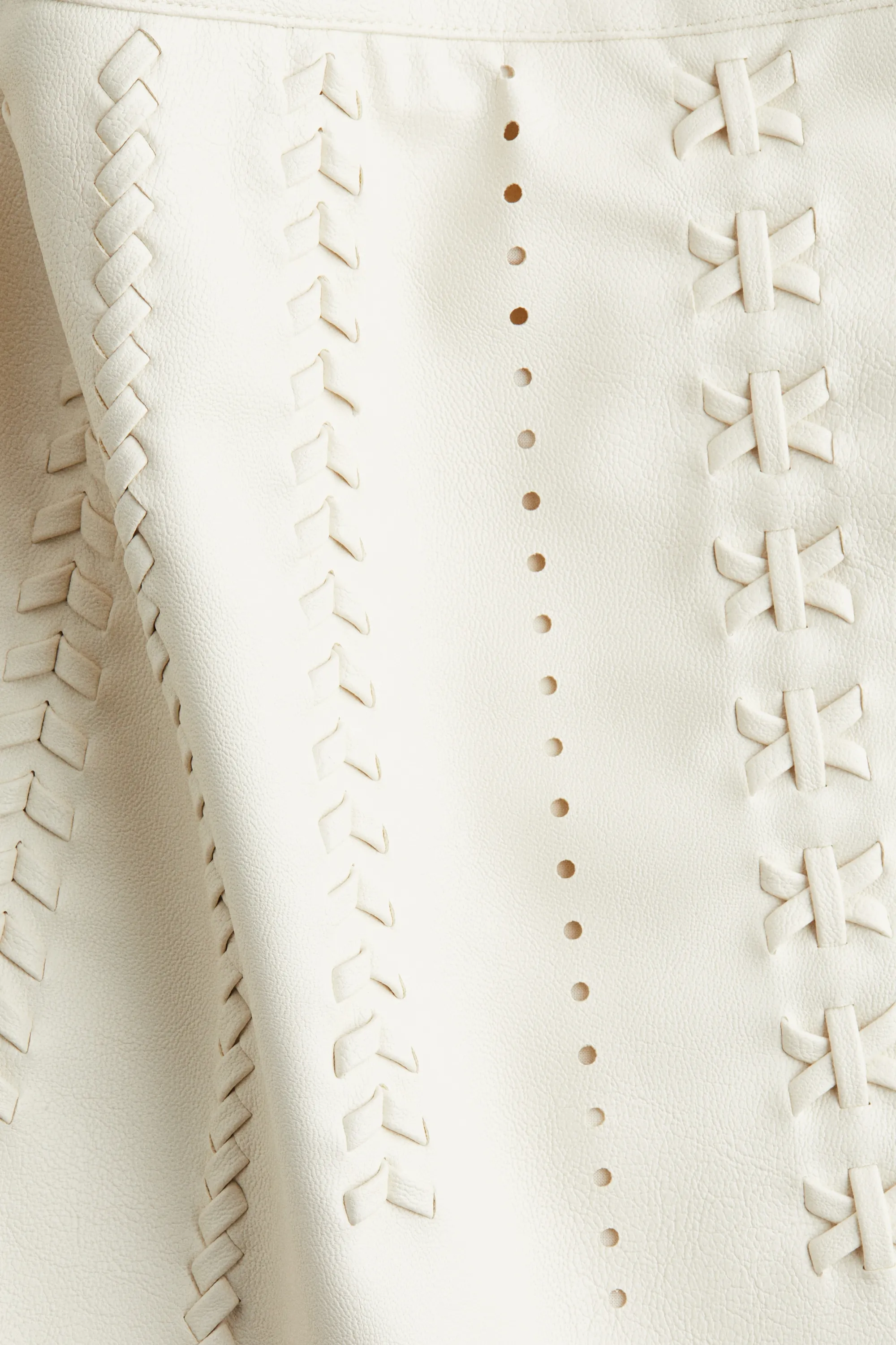 Minijupe en tissu enduit - Crème