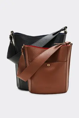 Sac Sofia grainé cognac intérieur orange — photo 5