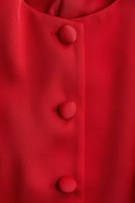 Blouse à manches bouffantes - Rouge — photo 3