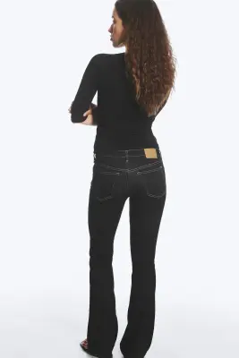 Jean bootcut skinny taille basse Luna - Blue Rinse – Bleu foncé — photo 3