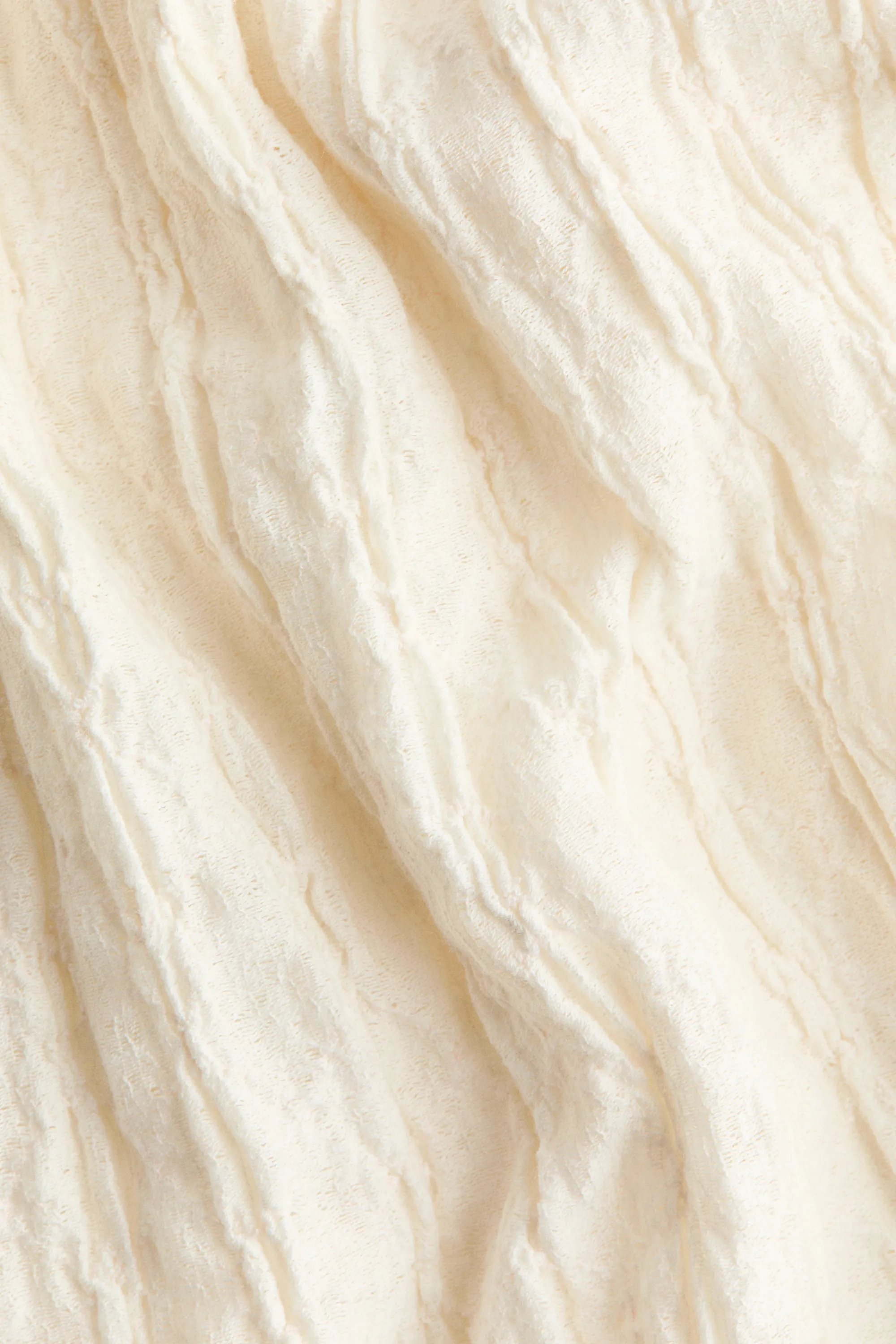 Robe froissée à bretelles fines - Crème