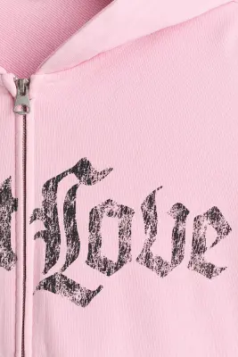 Veste à capuche zippée Oversized Fit - Rose/Just Love — photo 4