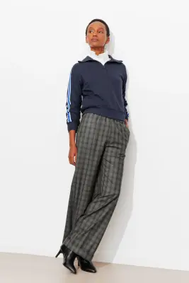 Pantalon large à carreaux — photo 3