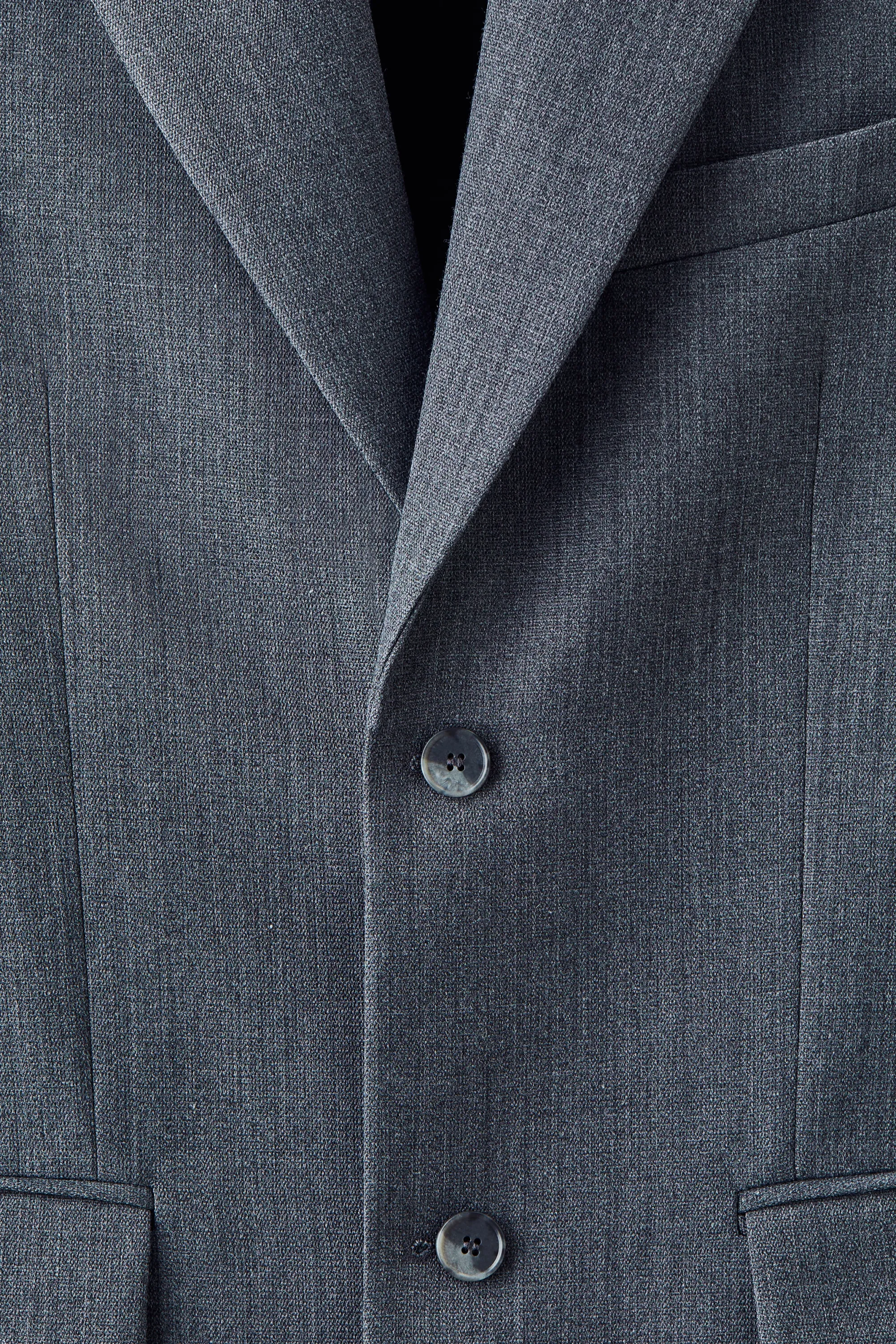 Veste à fermeture droite en laine mélangée - Gris foncé