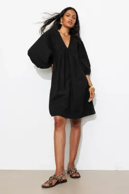 Robe courte brodée Femme — photo 3