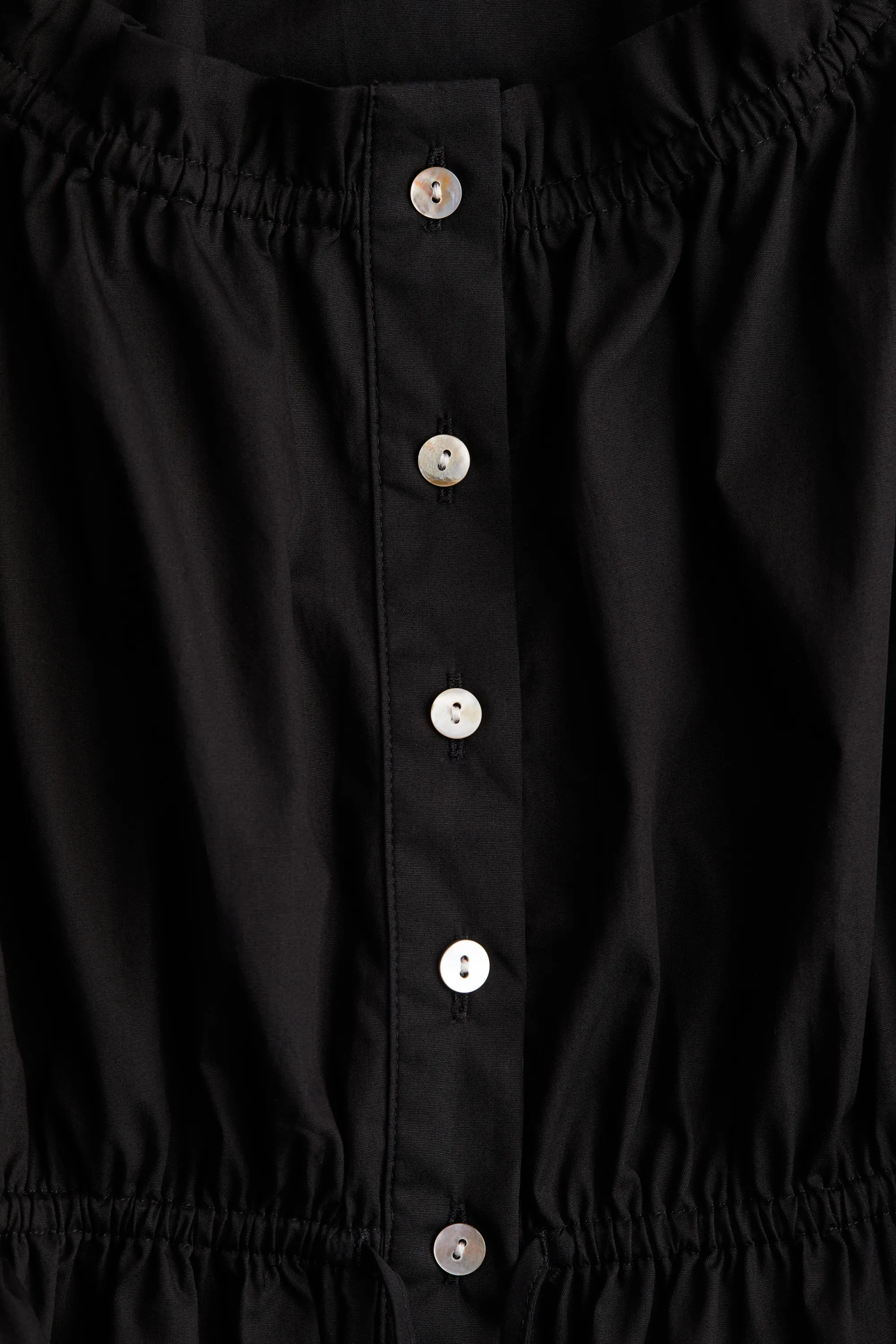 Blouse volantée en coton - Noir