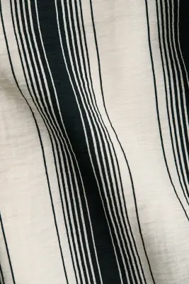 Robe chemise avec ceinture à nouer - Crème/rayures noires — photo 4