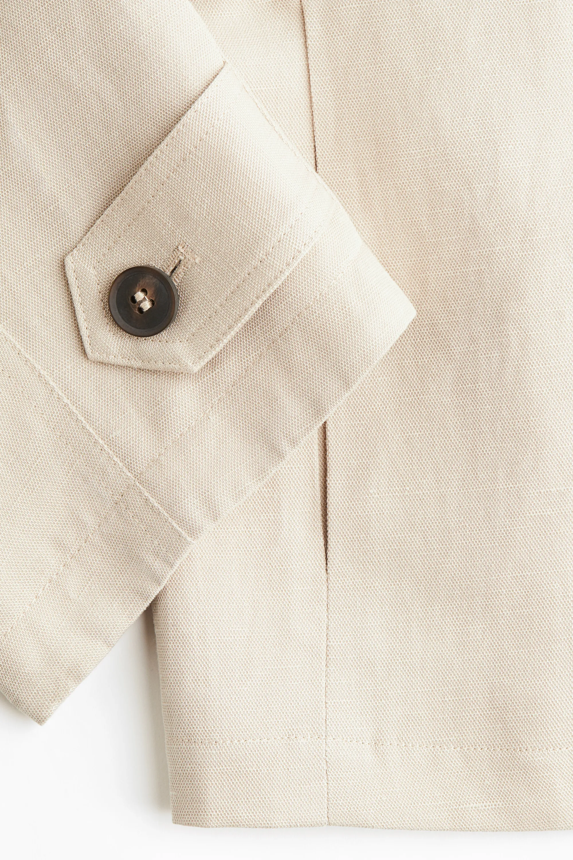 Veste oversize en lin mélangé - Beige clair