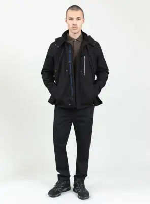 Multi Pockets Flapped Parka in Black Waterproof Teflon — photo 4