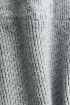 Short en maille côtelée avec taille élastique - Gris chiné — photo 4
