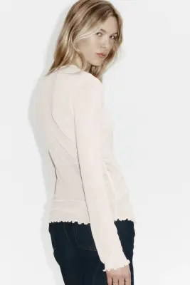 Top en laine - Rose poudré clair — photo 3